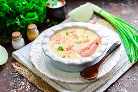 Крем-суп с креветками рецепт фото 11
